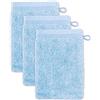 Möve Superwuschel - Set da 3 guanti da bagno, 15 x 20 cm, 100% cotone, colore acquamarina