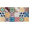 VINILIKO Tappeto in vinile idraulico vintage piastrelle 50 x 100 cm - lavabile antiscivolo - vinile per cucina o soggiorno - multicolore