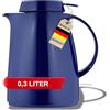 Helios Servitherm Thermos Blu Scuro, 0,3 l, Caldo per 6 Ore, Mantiene Le Bevande Calde e Fredde, Utilizzabile con Una Sola Mano, Design Robusto per caffè e tè