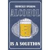 Schatzmix Blechschild Spruch Alkohol is a Solution Metallschild 20x30 Deko Tin Sign Targa di Metallo da Parete, Lamiera, Multicolore, 20x30 cm
