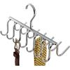 InterDesign iDesign Axis Portacravatte armadio, Portacinture da armadio in metallo cromato con 14 ganci, argento