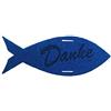 Petra's Bastel News Petra di Platino-News A-KFF3980-50 15 x Pesce, 80 mm con, Grazie, linguista, Feltro/Blu Scuro