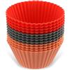 Dr. Oetker 1263 Stampo in silicone per muffin, 6,5 x 6,5 x 4 cm, Rosso/Grigio/Rosso corallo, Set di 12