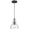 Westinghouse Lighting 61008 - Lampada a sospensione a una luce da interno, finitura in bronzo lucidato a olio con vetro a bolle trasparente