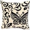 VERVACO Kit Cuscino Punto Croce Farfalla in Bianco E Nero Set Ricamo Principianti Cuscini Gobelin Decorativi ca. 40 x 40 cm Accessori per Lavoretti Creativi DIY Casa Decor Hobby Adulti Cross Stitch