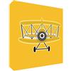 Feel Good Art PLANE1010-06IT Quadro su Tela da Muro in Stile Illustrativo con Aeroplano Annata, Giallo, 25 x 25 x 4 cm