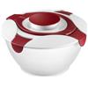 Westmark Insalatiera con manico e contenitore per condimento, Capacità: 6,5 litri, Plastica, Praktika, Trasparente/Bianco/Rosso, 2422227R