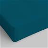 Italian Bed Linen Lenzuolo Sotto MAX COLOR con Angoli Elasticizzati da 25 cm Letto Piazza e Mezza Francese 140x200 cm, 100% Cotone Made in Italy - Tinta Unita PETROLIO