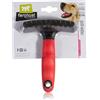 Ferplast Pettine per Cani a Rastrello Doppia Fila per Sottomanto Pelo Medio-lungo, Denti Cromati Arrotondati, Manico in Gomma Antiscivolo