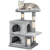 lionto Tiragraffi per Gatto Albero Tiragraffi Gatto Gioco Giocattolo Gatti Altezza 80 cm, Grigio Chiaro
