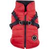 Puppia Papd-Vt1366-Rd-S - Gilet Invernale Impermeabile con Imbracatura Integrata, Rosso, S, 1 Pezzo