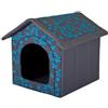 DOGGY Hobbydog Cuccia per Cani di Taglia Media - Casetta per Gatti - con Tetto Estraibile - Casetta per Gatti e Cani per Interni - 44 x 38 x 45 cm [M] in Blu Fiori