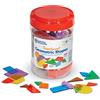 Learning Resources Secchiello Forme Geometriche Trasparenti - 14 Forme 2D Colorate per attività Didattiche, Giochi Educativi per Bambini 4+, Idea Regalo Natale STEM