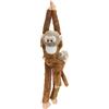 Wild Republic- Hanging Monkey with Baby Tamarino Scoiattolo Animale, Colore Scimmia, 20 Inches, 15264
