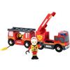 BRIO World - 33811 Veicolo a scala per vigili del fuoco con luci e suoni