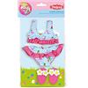 Heless 199 - Set da Nuoto per Bambole, 3 Pezzi, Bikini con Altalena da Bagno, Fenicottero, Misura 28-35 cm, per Divertimento nelle Calde giornate estive