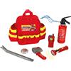 Theo Klein 8900 Zaino dei Pompieri Fire Fighter Henry, con Torcia Tascabile a batterie, estintore e Molto Altro, Dimensioni: 28 cm x 25 cm x 8,5 cm, Giocattolo per Bambini a Partire dai 3 Anni di età