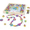 Melissa & Doug Perline per Braccialetti e Collane - Kit Fai Da Te Perline, in Legno, Idee Regalo per Bambine e Bambini, 5+ Anni - Certificati FSC
