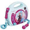 Lexibook Disney Frozen Elsa Lettore CD con 2 microfoni integrati, Funzione di programmazione, Jack per cuffie, per i bambini, AC o batterie, Blu/Porpora, RCDK100FZ