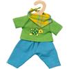 Heless 1721 - Set di Abbigliamento Fair Trade per Bambole, Outfit Max, 3 Pezzi con Pantaloni, Maglietta e Fazzoletto da Collo, Misura 28-35 cm