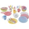 KidKraft Set di Pentole e Padelle Giocattolo Pastello da 27 Pezzi, Set Giocattolo da Cucina, Servizio da Tavola, Utensili di Cucina Giocattolo per Bambini, Accessori Cucina Bambini, 63027
