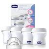 Chicco Contenitori Latte Materno, 4 Contenitori Multiuso Con Tettarella inclusa, Conserva il Latte, Chiusura Con Tappo Ermetico, Adatto a Frigo e Freezer, Natural Feeling, 0m+