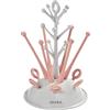 BÉABA - ScolaBiberon, Consente di Asciugare 6 Biberon e Accessori, Vaschetta Rimovibile per il Recupero dell'Acqua, Stendino pratico ed Ingegnoso, Rosa