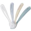 BÉABA - Cucchiaio in Silicone per Bebè e Neonato, Cucchiaino Svezzamento, Set di 4, Con Custodia di Trasporto, Arcobaleno