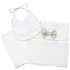 FILET - Set Porta Corredino in Tela Aida, 100% Cotone, Bianco e Tortora