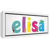 Little Helper Tela con cornice in legno massiccio bianco stile illustrativo colorato con il nome di Giovane Ragazza Elisa 34 x 88 x 3 cm grande