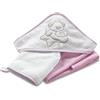 Italbaby 050.4100-0371 Asciaugamano Accappatoio con Cappuccio in Spugna 75 x 75 Sweet Rosa - 350 g