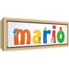 Little Helper LHV-MARIO-3084-FCNAT-15IT Stampa su Tela Incorniciata Legno Naturale, Disegno Personalizzabile con Nome da Ragazzi Mario, Multicolore, 34 x 88 x 3 cm