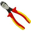 S&R Tronchese a taglio laterale Trochesina Elettricista Professionale Isolata a norma VDE fino a 1000 V 1680 mm, Pinza tagliafili Professionale, Rossa e Gialla.