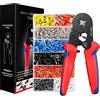 Preciva Pinza Crimpatrice per Capicorda da 0.25 a 10 mm² con 1200 Pezzi di Capicorda Elettrici da Crimpare, un Kit Completo per Elettricisti e un Set di Puntalini