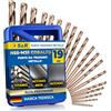 S&R Punte Metallo a Cobalto Rettificate,1,5-10 mm. Set 19 Punte Trapano Metallo Qualità Industriale DIN 338-1412 Angolo Punta 135°.