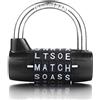 WANLIAN 5 lettere blocco codice blocco grande palestra armadietto spogliatoio padlock wordlock PL-004-BK 5-quadrante lucchetto a combinazione, nero