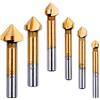 HTBAKOI Svasatore per Metallo Legno, HTBAKOI Punta Trapano per Svasatore Titanio Rivestito in HSS 90°Gradi 6,3mm 8,3mm 10,4mm 12,4mm 16,5mm 20,5mm Punte con Svasatori Svasatura
