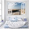 murimage Carta Parati Spiaggia Finestra 183 x 127 cm Include Colla Beach Mare Oceano Sabbia Duna pontile 3D fotomurali Wallpaper