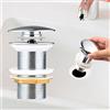 Navaris Piletta Pop-Up Lavabo Completa - Valvola di Scarico Universale  Lavandino Bidet Piatto Doccia Vasca da Bagno - Tappo Sifone Click Clack  Cromato - Ernesto Shop