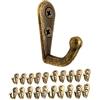 Fuxxer 20 ganci appendiabiti antichi, ganci per quadri, in ferro, design bronzo, set da 20 pezzi