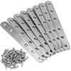MWOOT 8 Pezzi Piastre di Giunzione per Riparazione,MWOOT Acciaio INOX Dritto Riparazione Collegata Piastra Piatta Supporto Fissaggio Staffa Con 50 Pezzi Viti (158x20x3mm)
