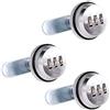 Spotact Associazione Cam Serratura di Sicurezza Serrature Brillante Chrome Lega di Zinco Password Codificate Serratura per Scatola Gabinetto (3 Pcs 2cm)