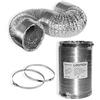 LOOTICH Condotti Tubo Flessibile in Alluminio da Ø 102mm Lunghezza 2.5m per HVAC Aerazione con 2 Morsetti in Acciaio