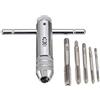 Yuhtech Giramaschi regolabile con impugnatura a T, 5 Pezzi M3-M8 da 3 a 8 mm, filettatura metrica a T