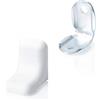 Sossai 20 x sossai® Connettore per mensola realizzato in acciaio zincato con coperchio / Staffa Angolare / staffe angolari per mensole / staffe fissaggio | BT2 | Colore: bianco