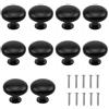 Natuce 10PCS Nero Pomelli per Porta, Ø30mm Pomolo per mobile, Pomelli per Mobili con Viti, Maniglia per armadietto, pomelli per porta, Pomelli per Cassetti per porta, armadio, cassetto e credenza