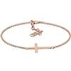 Elli Bracciale da Donna in Argento 925 Placcato Oro Rosa con Croce