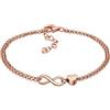 Elli Braccialetto da Donna, in Argento 925, Placcato Oro Rosa, Misura 16