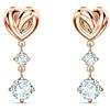Swarovski Orecchini pendenti Lifelong Heart, Cuore, Bianchi, Placcato color oro rosa