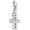 Thomas Sabo Charm Club Original Ciondolo Croce Con Zirconia Con Moschettone